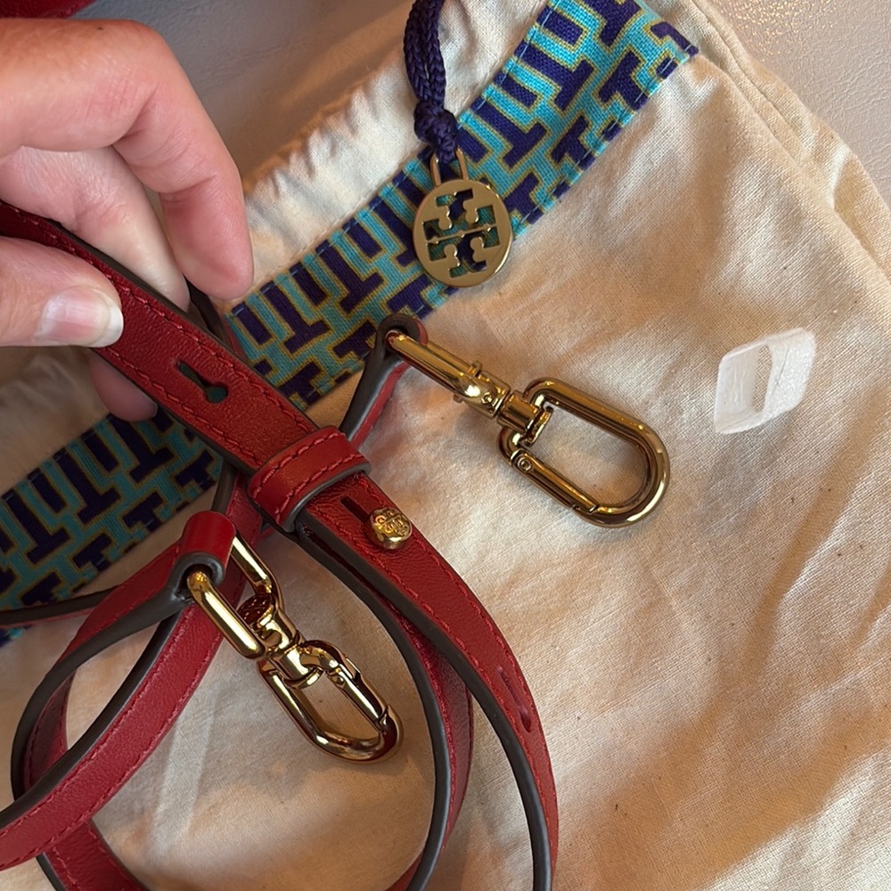 Tory Burch KIRA Dark Red Quilted Satchel NWT w Dustbag GORGEOUS gold chain - Picture 14 of 16